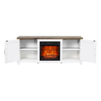 Meuble TV de ferme avec cheminée électrique de 58 po, console pour téléviseurs jusqu'à 65 po