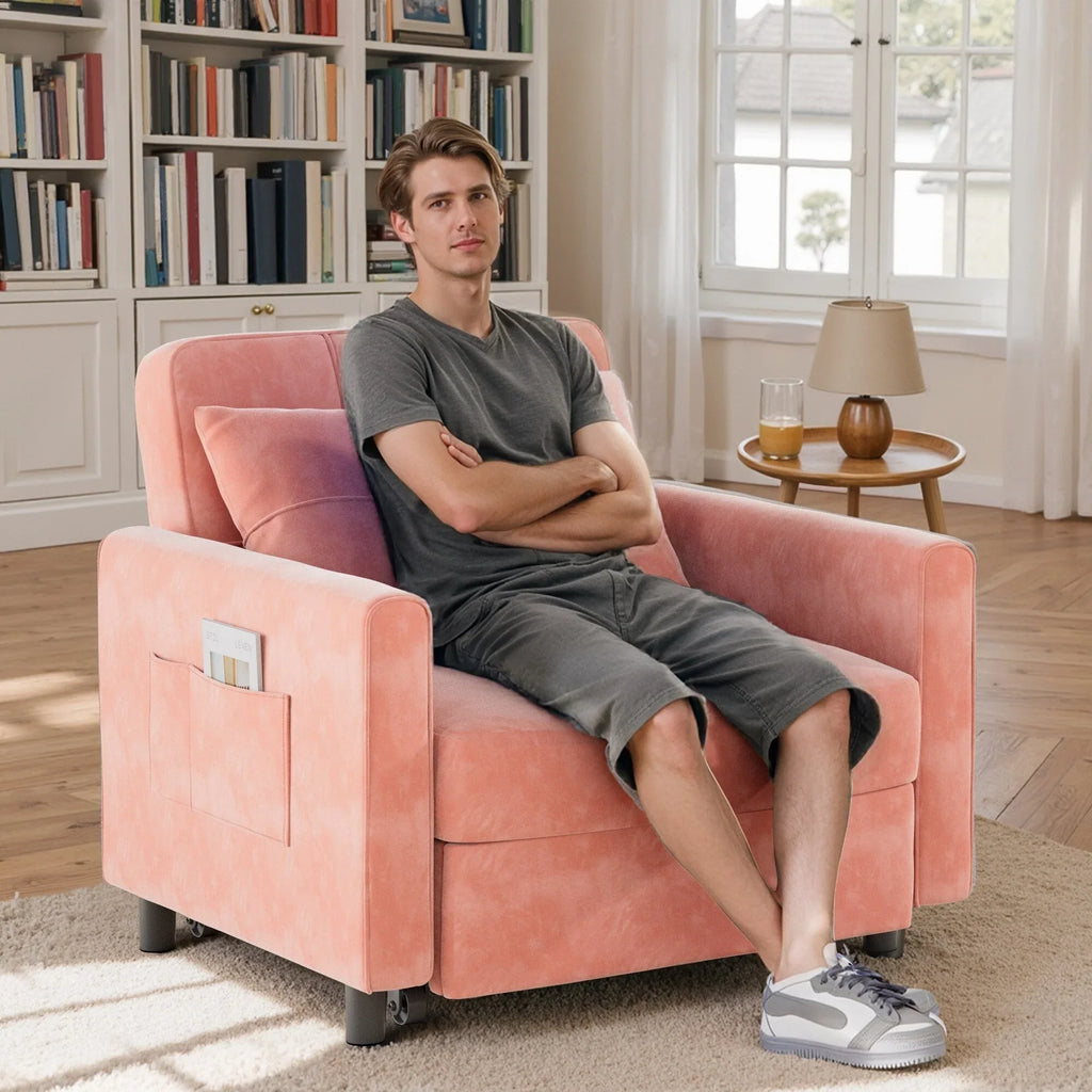 Canapé-lit convertible 3-en-1, Canapé-chaise dépliable, Lit pliant convertible pour salon