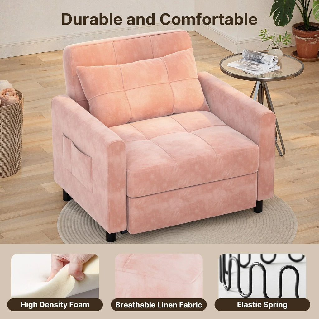 Canapé-lit convertible 3-en-1, Canapé-chaise dépliable, Lit pliant convertible pour salon