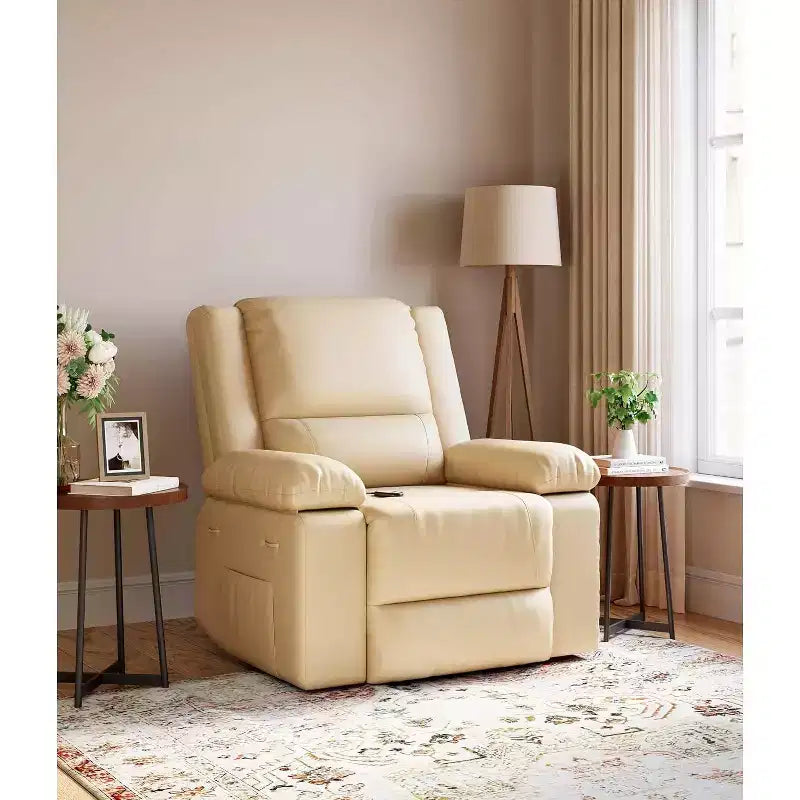 Fauteuil inclinable releveur électrique - Chaleur et massage, dossier et repose-pieds réglables, conçu pour les personnes âgées et à mobilité réduite