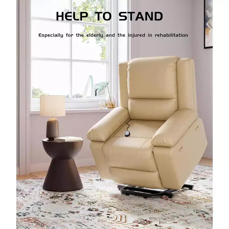 Fauteuil inclinable releveur électrique - Chaleur et massage, dossier et repose-pieds réglables, conçu pour les personnes âgées et à mobilité réduite