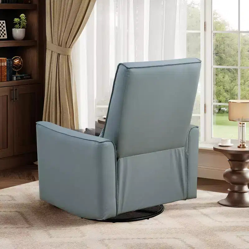 Fauteuil inclinable à bascule pivotant à 360°, fauteuil à bascule planeur, fauteuil inclinable en similicuir rembourré, fauteuil inclinable manuel avec support lombaire