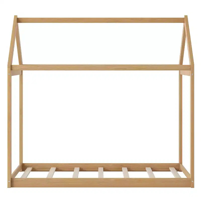 Lit plateforme en bois en forme de maison, taille double