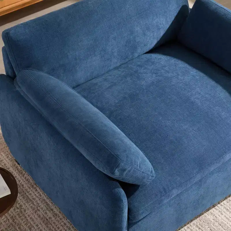 Fauteuil d'appoint moderne surdimensionné en chenille colorblock, grand canapé profond avec oreillers