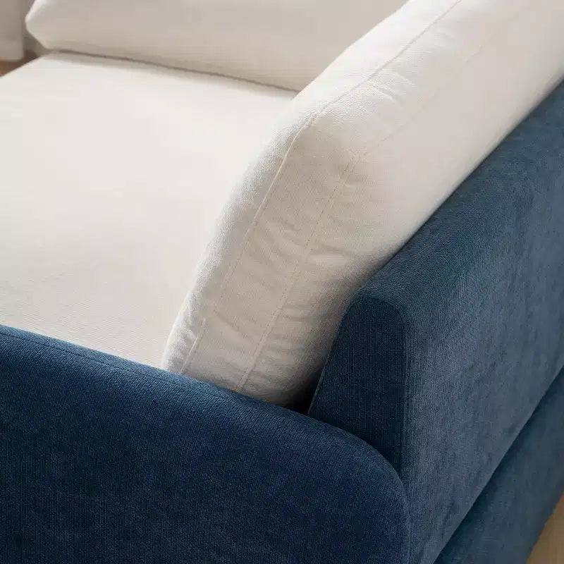 Fauteuil d'appoint moderne surdimensionné en chenille colorblock, grand canapé profond avec oreillers