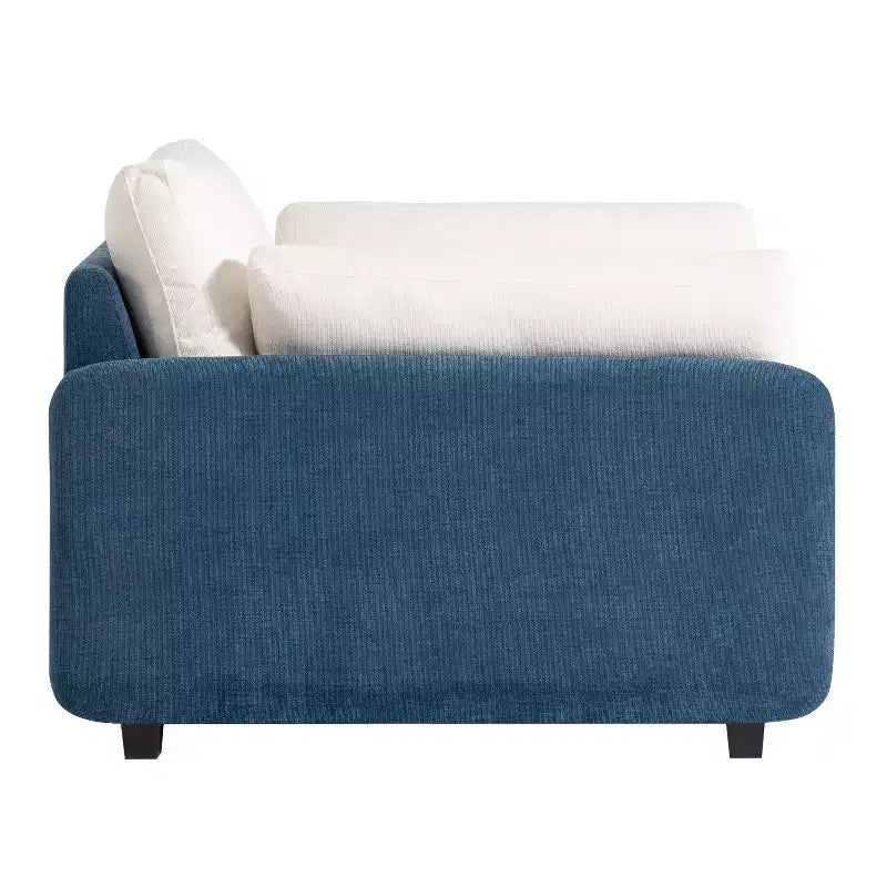 Fauteuil d'appoint moderne surdimensionné en chenille colorblock, grand canapé profond avec oreillers