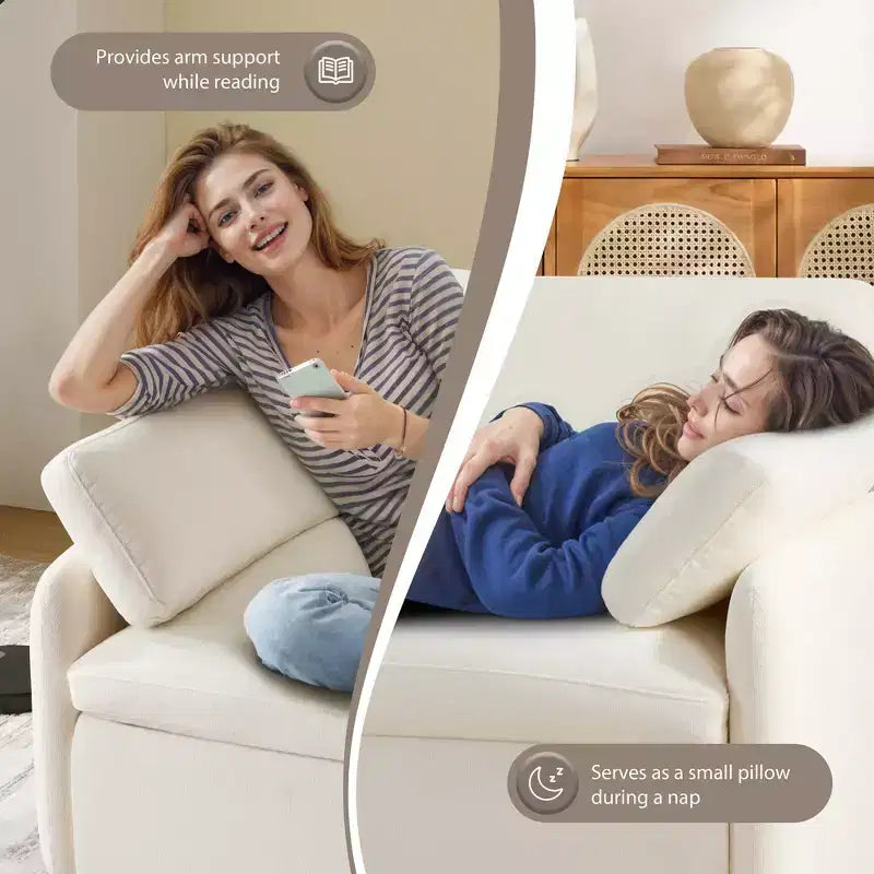 Fauteuil d'appoint moderne surdimensionné en chenille colorblock, grand canapé profond avec oreillers