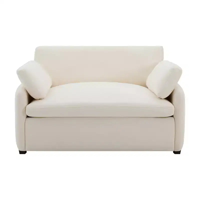Fauteuil d'appoint moderne surdimensionné en chenille colorblock, grand canapé profond avec oreillers