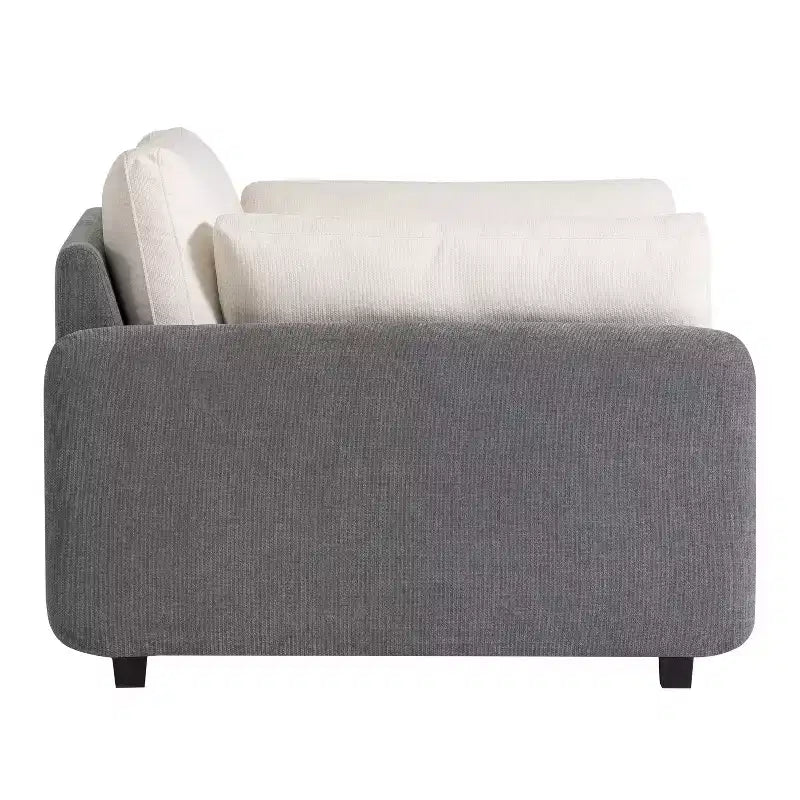 Fauteuil d'appoint moderne surdimensionné en chenille colorblock, grand canapé profond avec oreillers
