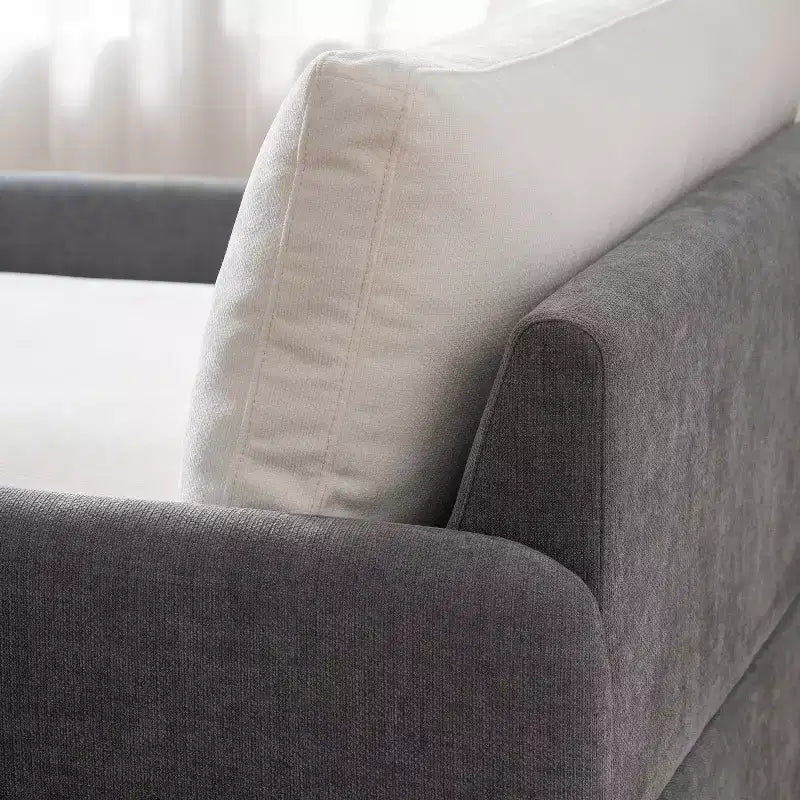Fauteuil d'appoint moderne surdimensionné en chenille colorblock, grand canapé profond avec oreillers