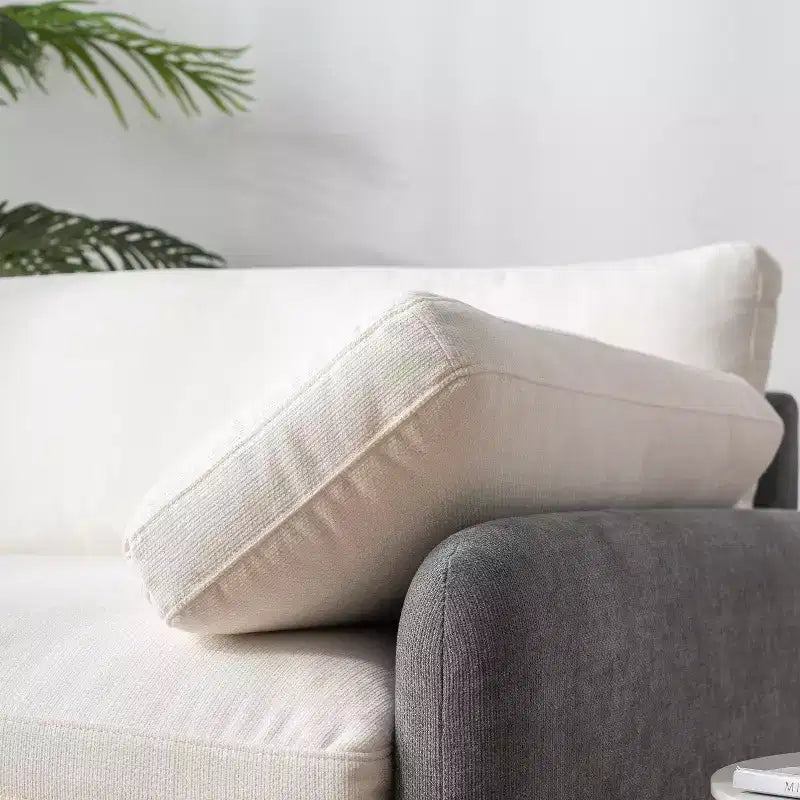 Fauteuil d'appoint moderne surdimensionné en chenille colorblock, grand canapé profond avec oreillers