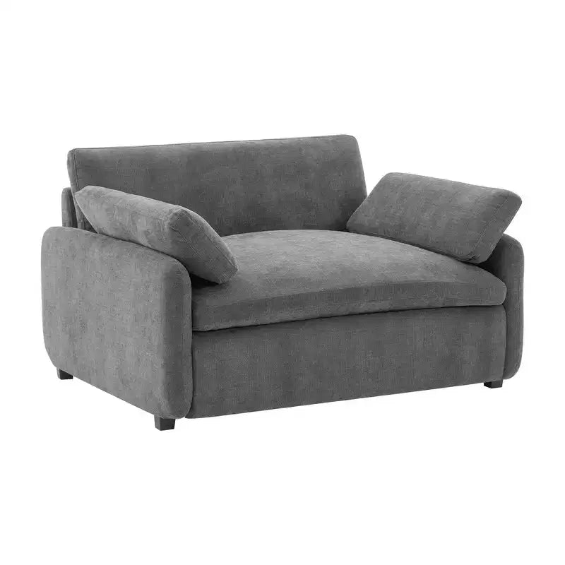 Fauteuil d'appoint moderne surdimensionné en chenille colorblock, grand canapé profond avec oreillers