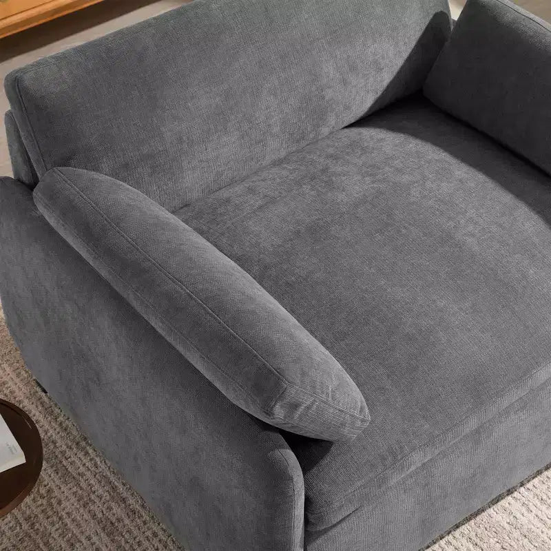 Fauteuil d'appoint moderne surdimensionné en chenille colorblock, grand canapé profond avec oreillers