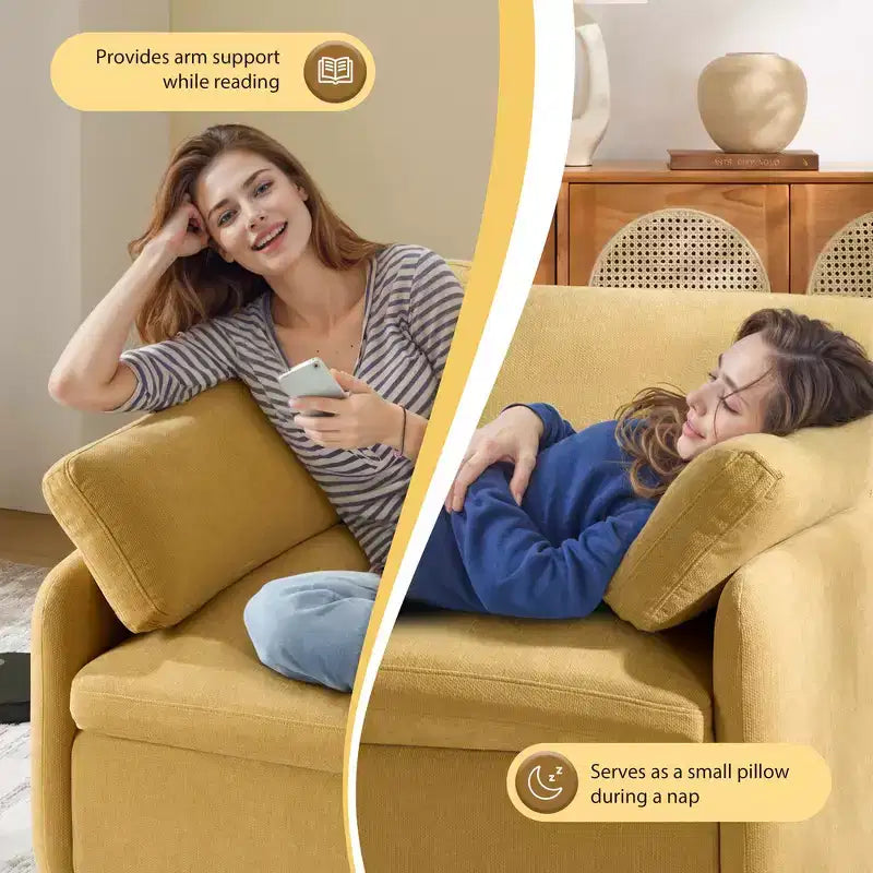 Fauteuil d'appoint moderne surdimensionné en chenille colorblock, grand canapé profond avec oreillers