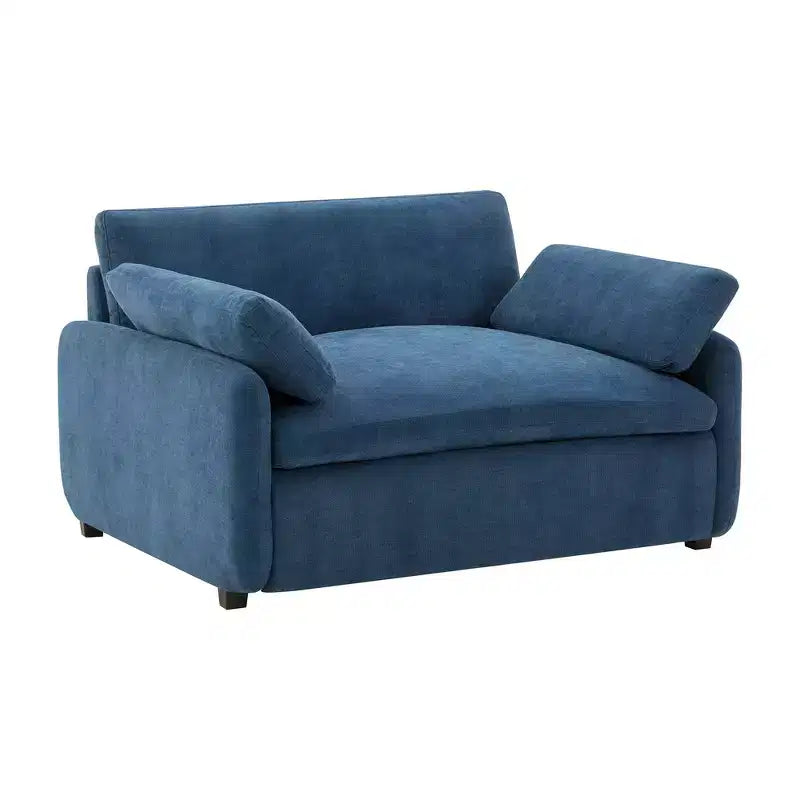 Fauteuil d'appoint moderne surdimensionné en chenille colorblock, grand canapé profond avec oreillers