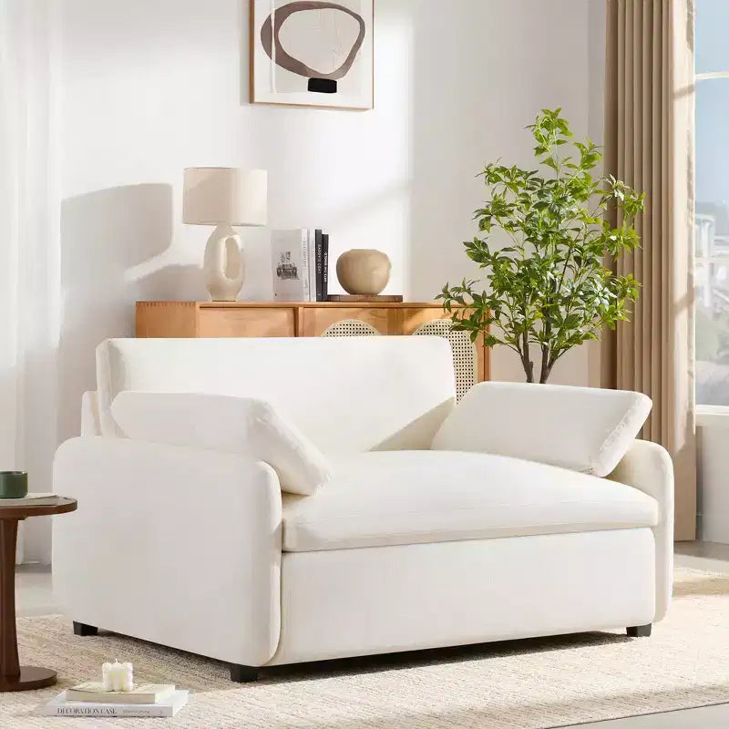 Fauteuil d'appoint moderne surdimensionné en chenille colorblock, grand canapé profond avec oreillers