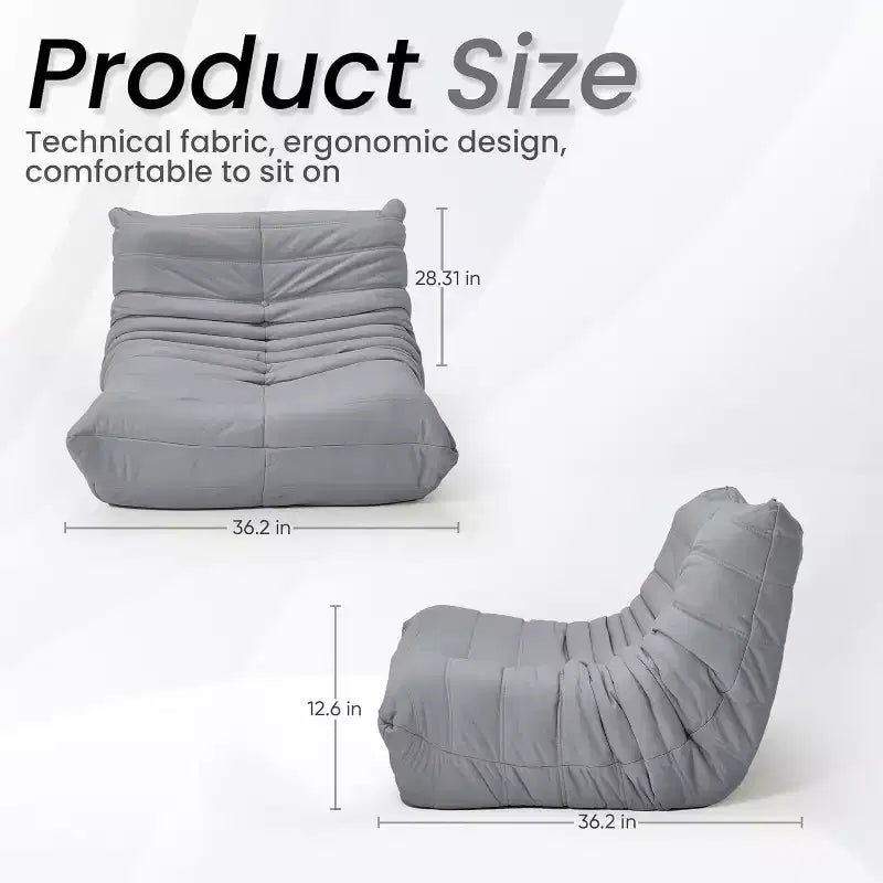 Canapé pouf Togo, mousse à mémoire de forme 28D, facile à nettoyer et portable, similicuir de première qualité, canapé de sol léger pour salon, chambre à coucher