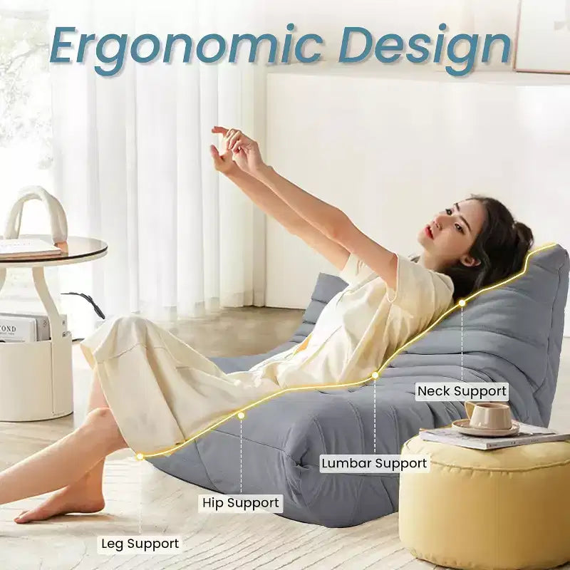 Canapé pouf Togo, mousse à mémoire de forme 28D, facile à nettoyer et portable, similicuir de première qualité, canapé de sol léger pour salon, chambre à coucher