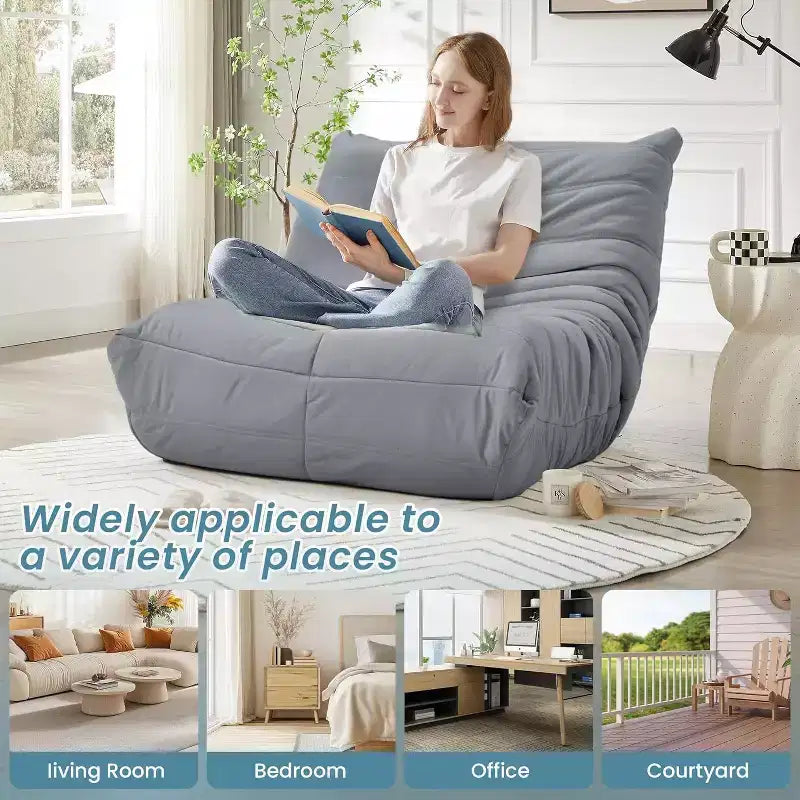 Canapé pouf Togo, mousse à mémoire de forme 28D, facile à nettoyer et portable, similicuir de première qualité, canapé de sol léger pour salon, chambre à coucher