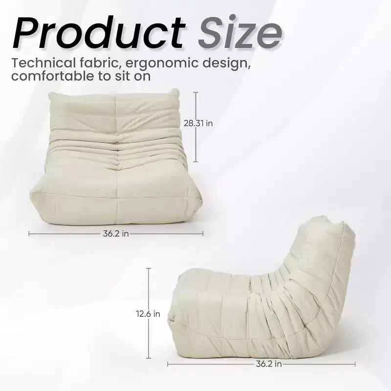 Canapé pouf Togo, mousse à mémoire de forme 28D, facile à nettoyer et portable, similicuir de première qualité, canapé de sol léger pour salon, chambre à coucher
