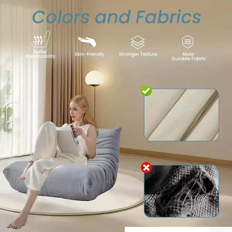 Canapé pouf Togo, mousse à mémoire de forme 28D, facile à nettoyer et portable, similicuir de première qualité, canapé de sol léger pour salon, chambre à coucher