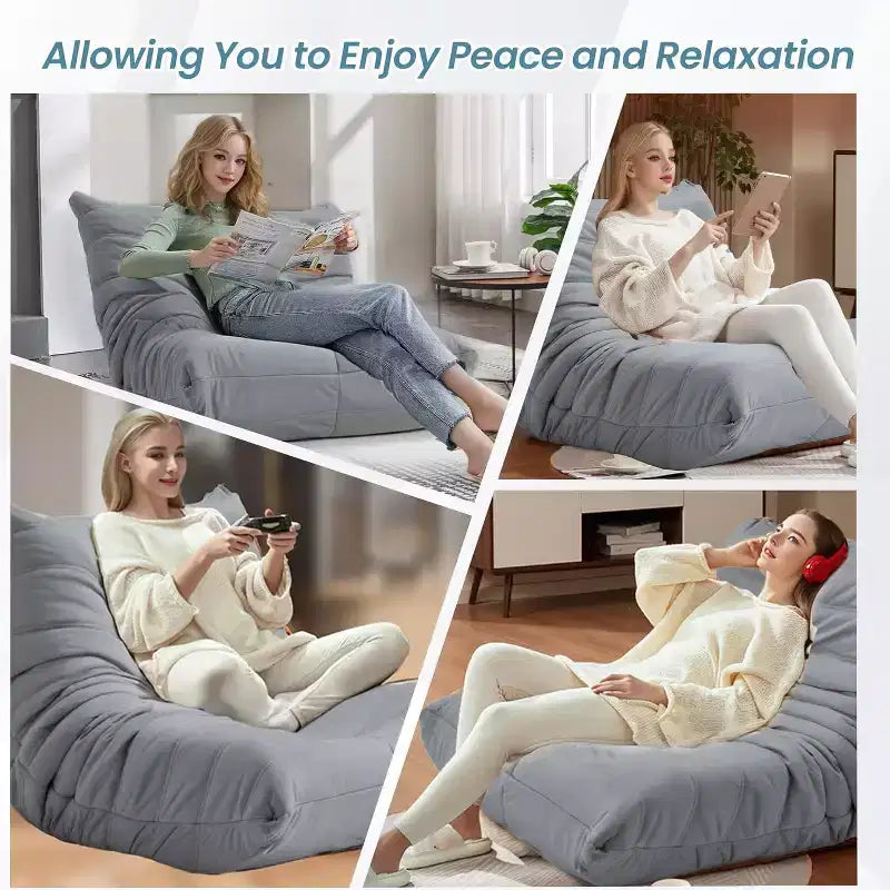 Canapé pouf Togo, mousse à mémoire de forme 28D, facile à nettoyer et portable, similicuir de première qualité, canapé de sol léger pour salon, chambre à coucher