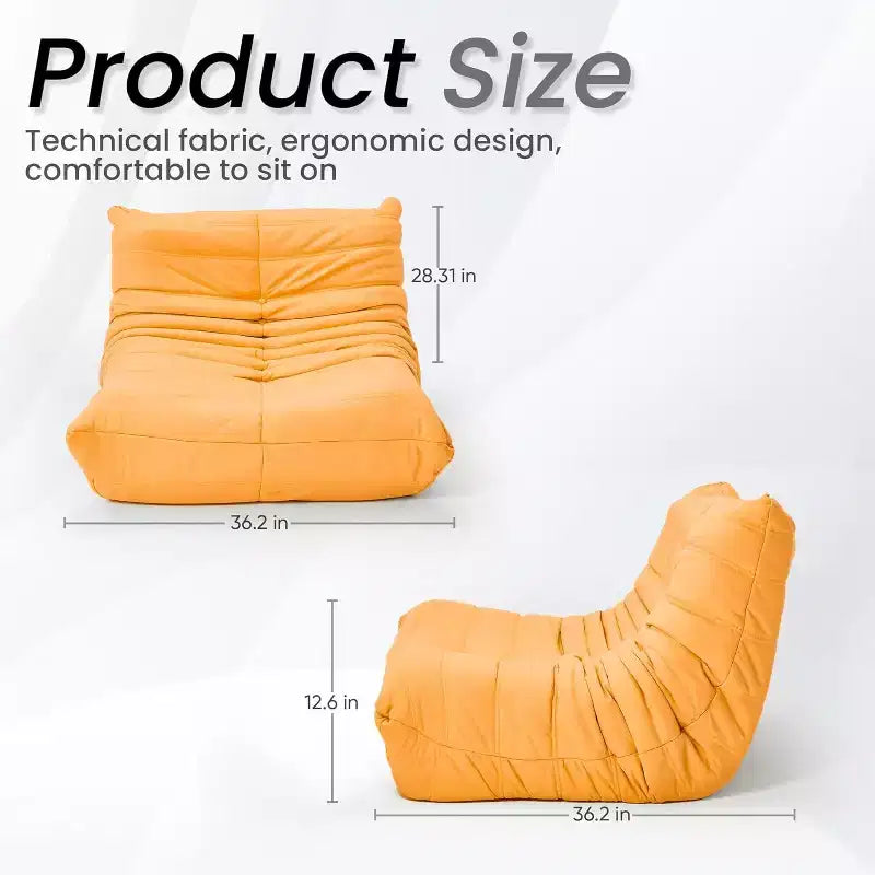 Canapé pouf Togo, mousse à mémoire de forme 28D, facile à nettoyer et portable, similicuir de première qualité, canapé de sol léger pour salon, chambre à coucher