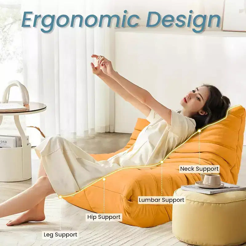Canapé pouf Togo, mousse à mémoire de forme 28D, facile à nettoyer et portable, similicuir de première qualité, canapé de sol léger pour salon, chambre à coucher