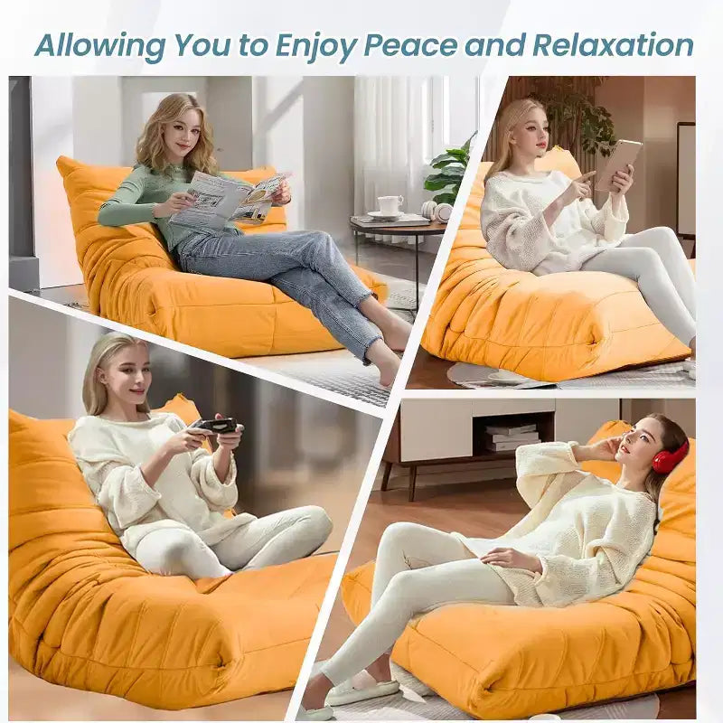 Canapé pouf Togo, mousse à mémoire de forme 28D, facile à nettoyer et portable, similicuir de première qualité, canapé de sol léger pour salon, chambre à coucher
