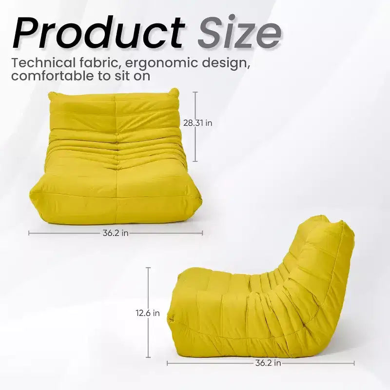 Canapé pouf Togo, mousse à mémoire de forme 28D, facile à nettoyer et portable, similicuir de première qualité, canapé de sol léger pour salon, chambre à coucher