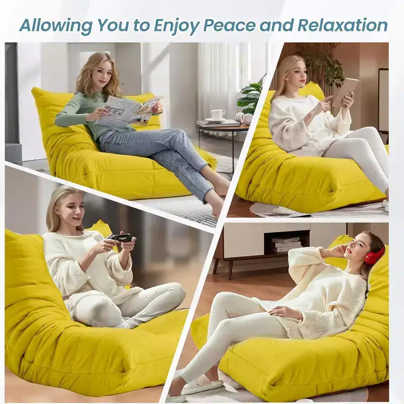 Canapé pouf Togo, mousse à mémoire de forme 28D, facile à nettoyer et portable, similicuir de première qualité, canapé de sol léger pour salon, chambre à coucher