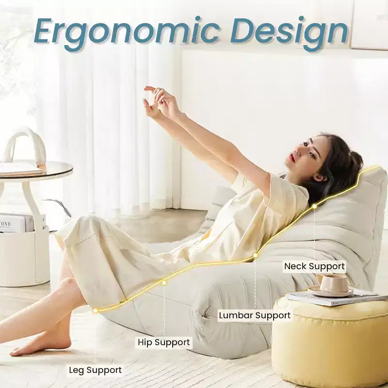 Canapé pouf Togo, mousse à mémoire de forme 28D, facile à nettoyer et portable, similicuir de première qualité, canapé de sol léger pour salon, chambre à coucher