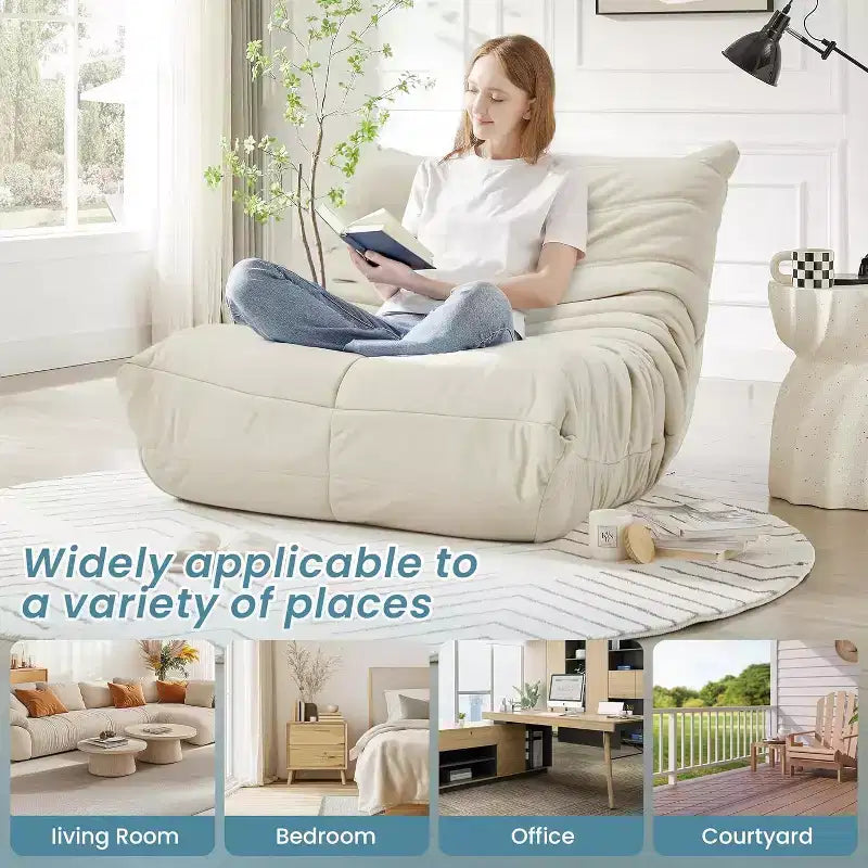 Canapé pouf Togo, mousse à mémoire de forme 28D, facile à nettoyer et portable, similicuir de première qualité, canapé de sol léger pour salon, chambre à coucher