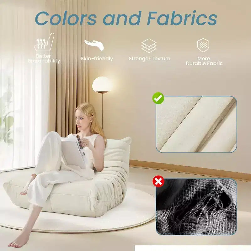 Canapé pouf Togo, mousse à mémoire de forme 28D, facile à nettoyer et portable, similicuir de première qualité, canapé de sol léger pour salon, chambre à coucher