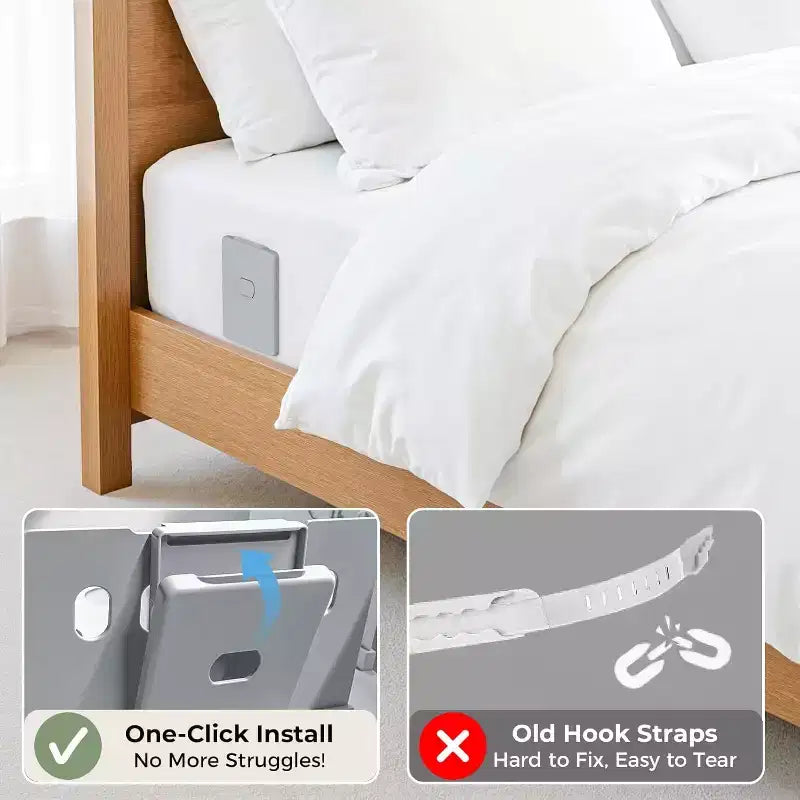 Attaches-draps pour lit, Sangles améliorées maintenant les draps fermement et tendus, Clips de drap-housse pour coins, Installation facile en une seule fois, Gris