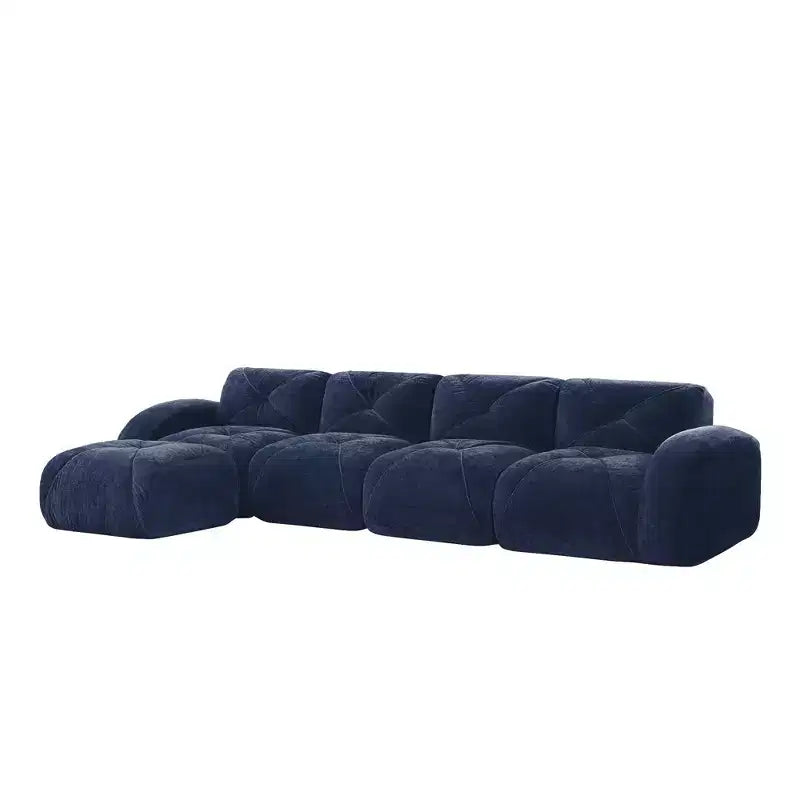 Tissu en velours doux en forme de L, dessous en éponge haute densité 32D, dessous ergonomique, conception antidérapante, ottoman mobile gratuit