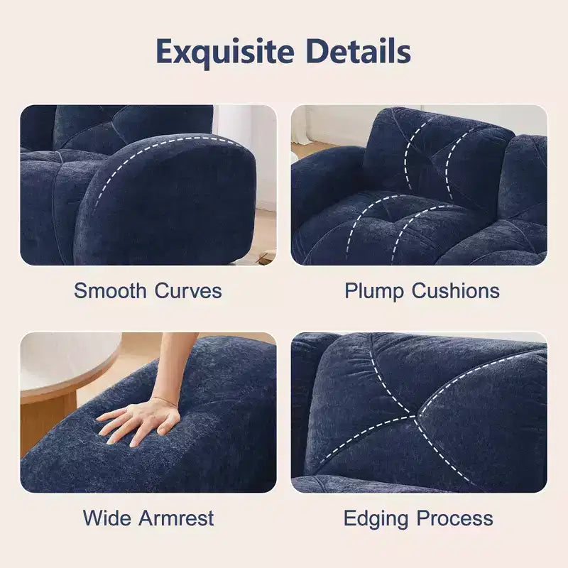 Tissu en velours doux en forme de L, dessous en éponge haute densité 32D, dessous ergonomique, conception antidérapante, ottoman mobile gratuit