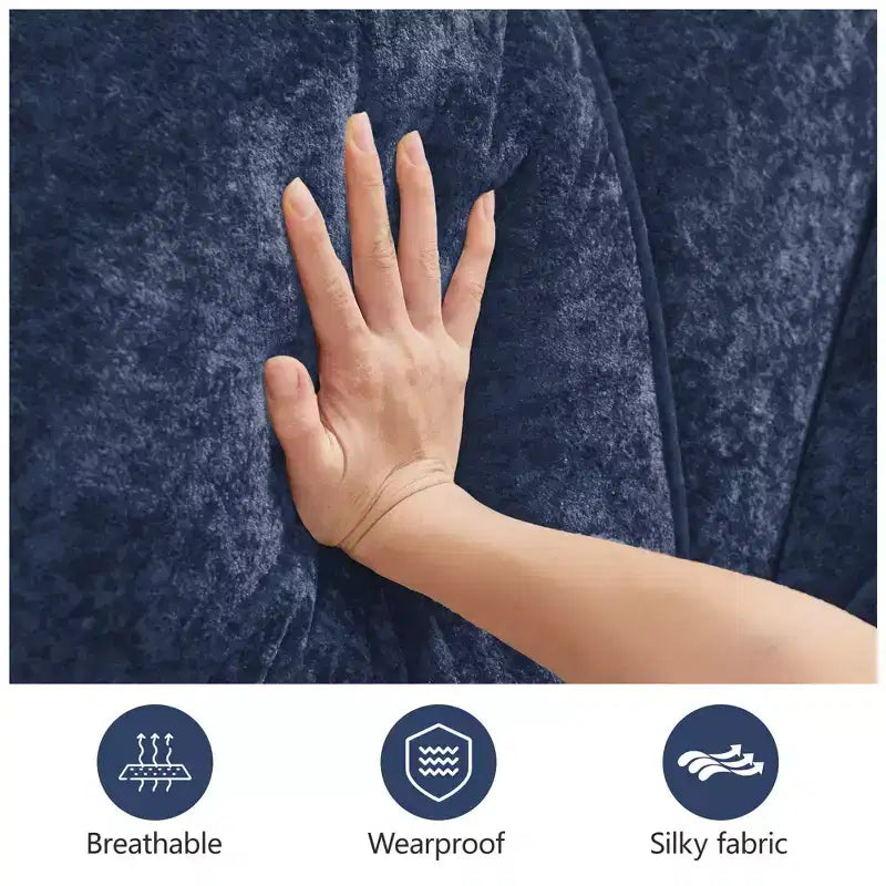 Tissu en velours doux en forme de L, dessous en éponge haute densité 32D, dessous ergonomique, conception antidérapante, ottoman mobile gratuit