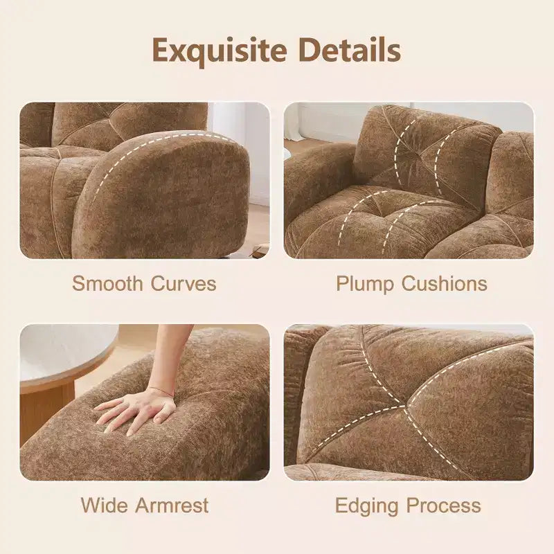 Tissu en velours doux en forme de L, dessous en éponge haute densité 32D, dessous ergonomique, conception antidérapante, ottoman mobile gratuit