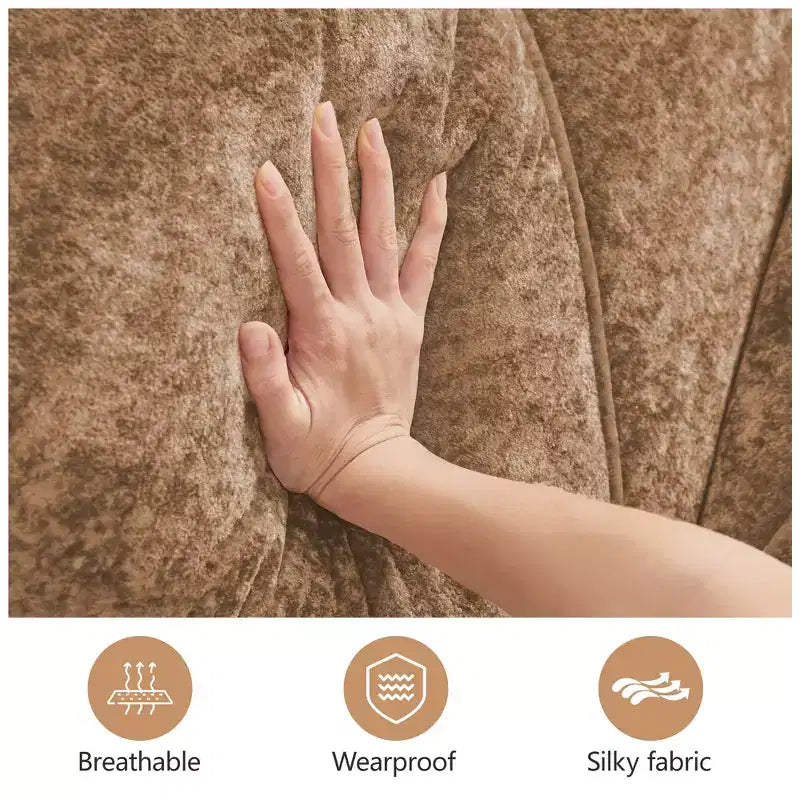 Tissu en velours doux en forme de L, dessous en éponge haute densité 32D, dessous ergonomique, conception antidérapante, ottoman mobile gratuit