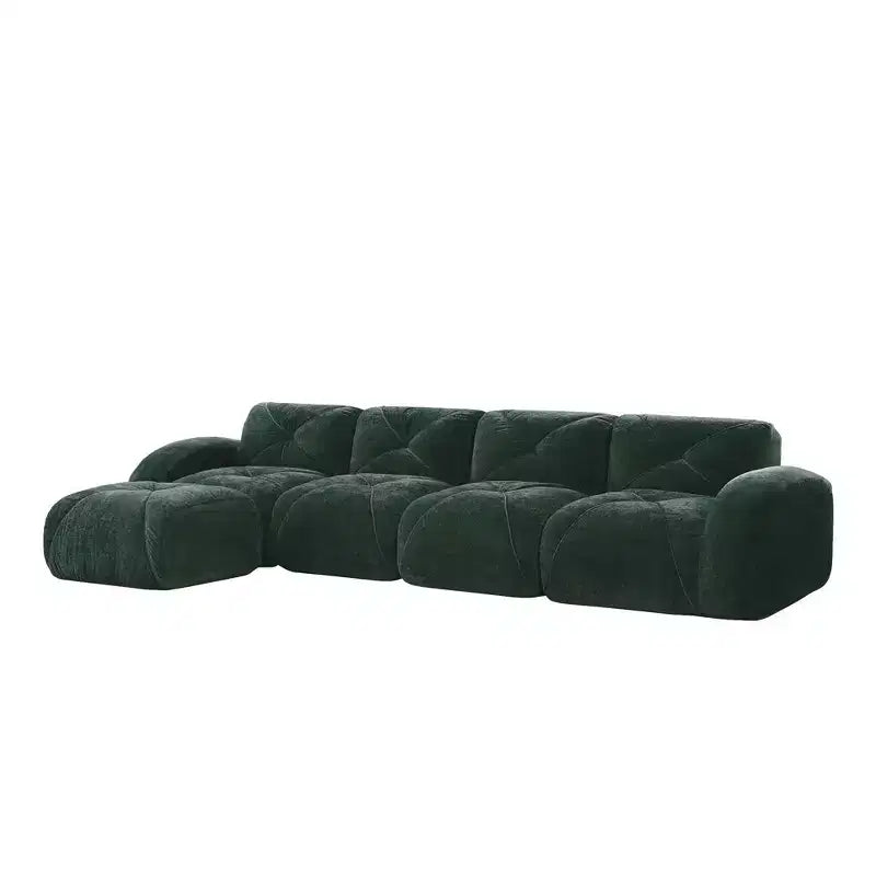 Tissu en velours doux en forme de L, dessous en éponge haute densité 32D, dessous ergonomique, conception antidérapante, ottoman mobile gratuit