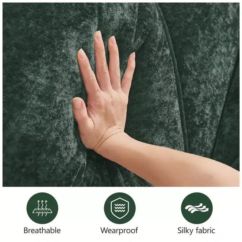 Tissu en velours doux en forme de L, dessous en éponge haute densité 32D, dessous ergonomique, conception antidérapante, ottoman mobile gratuit