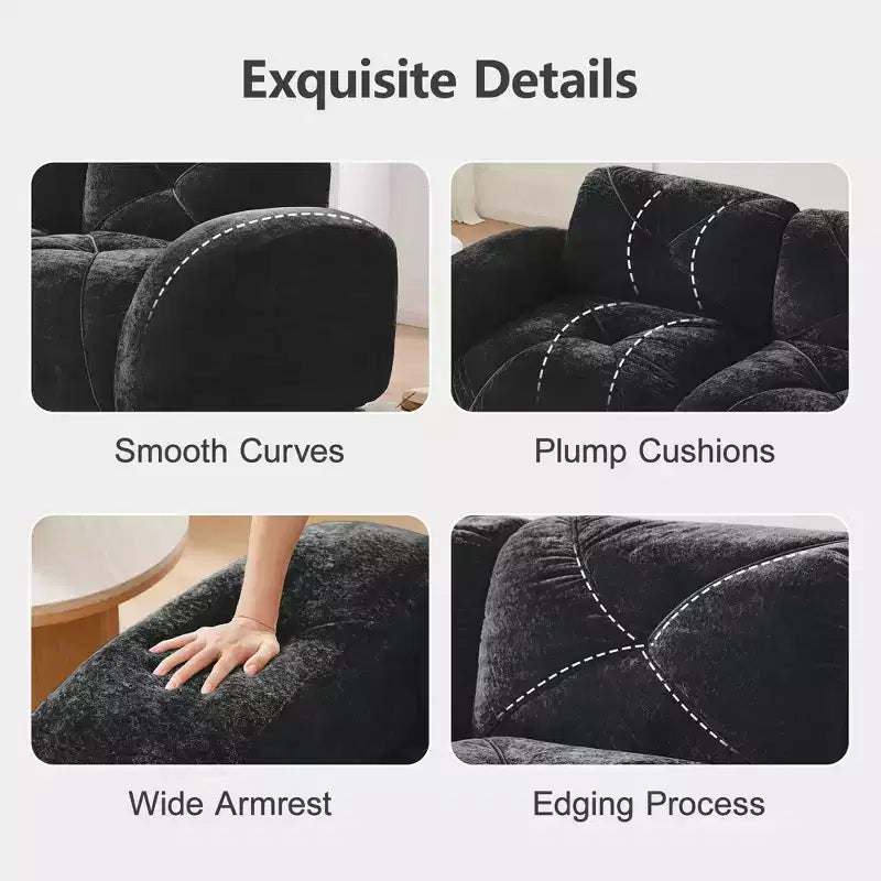 Tissu en velours doux en forme de L, dessous en éponge haute densité 32D, dessous ergonomique, conception antidérapante, ottoman mobile gratuit
