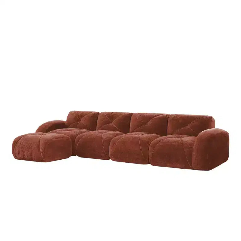 Tissu en velours doux en forme de L, dessous en éponge haute densité 32D, dessous ergonomique, conception antidérapante, ottoman mobile gratuit