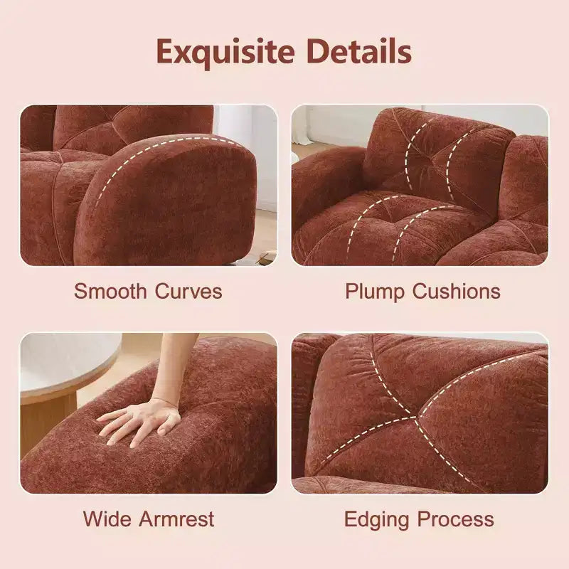 Tissu en velours doux en forme de L, dessous en éponge haute densité 32D, dessous ergonomique, conception antidérapante, ottoman mobile gratuit