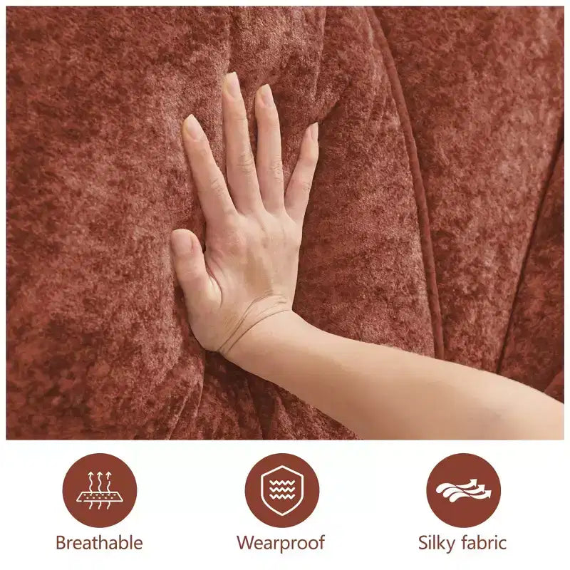 Tissu en velours doux en forme de L, dessous en éponge haute densité 32D, dessous ergonomique, conception antidérapante, ottoman mobile gratuit