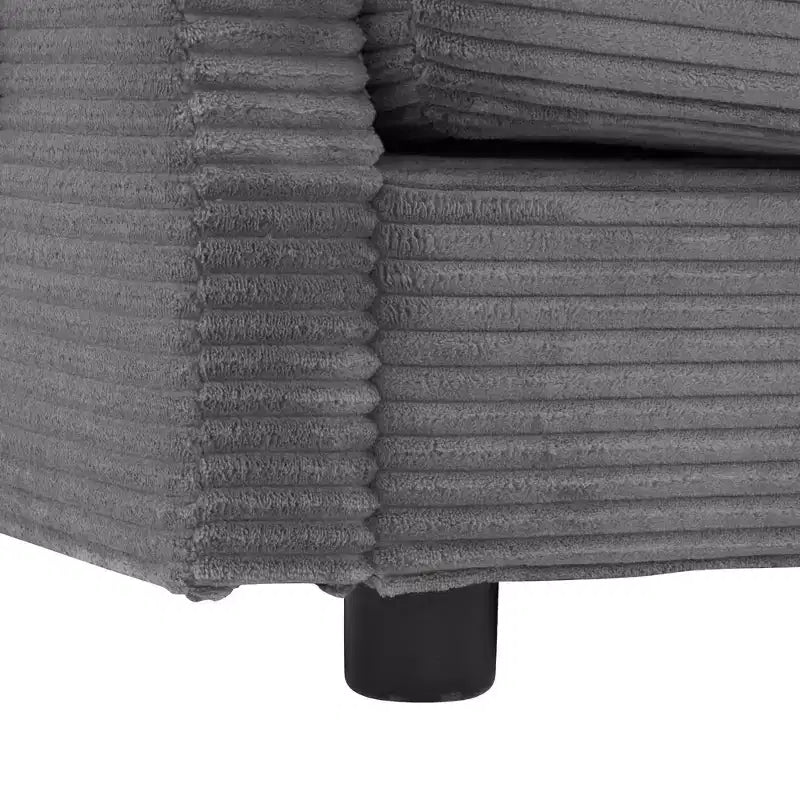 141.6 Canapé modulaire moderne en velours côtelé avec quatre oreillers pour salon Gris