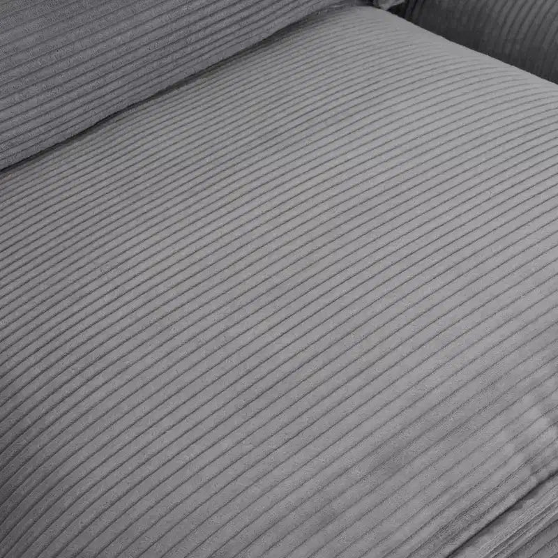 141.6 Canapé modulaire moderne en velours côtelé avec quatre oreillers pour salon Gris