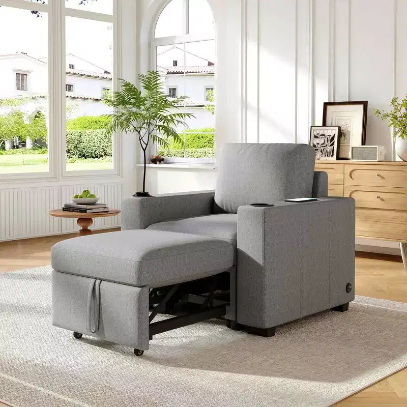 35.4 Canapé Moderne, Canapé-lit Extensible, Fauteuil Simple pour Salon Gris