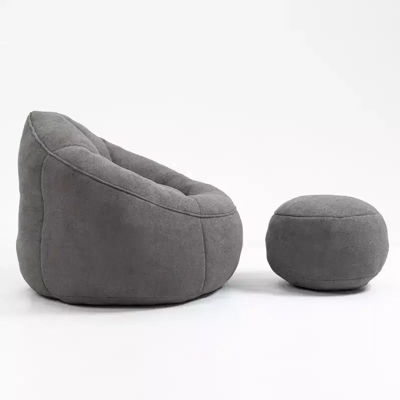 Canapé Poire en Mousse Haute Pression Fauteuil Poire Adulte avec Rembourrage en Mousse Compressée et Repose-Pieds